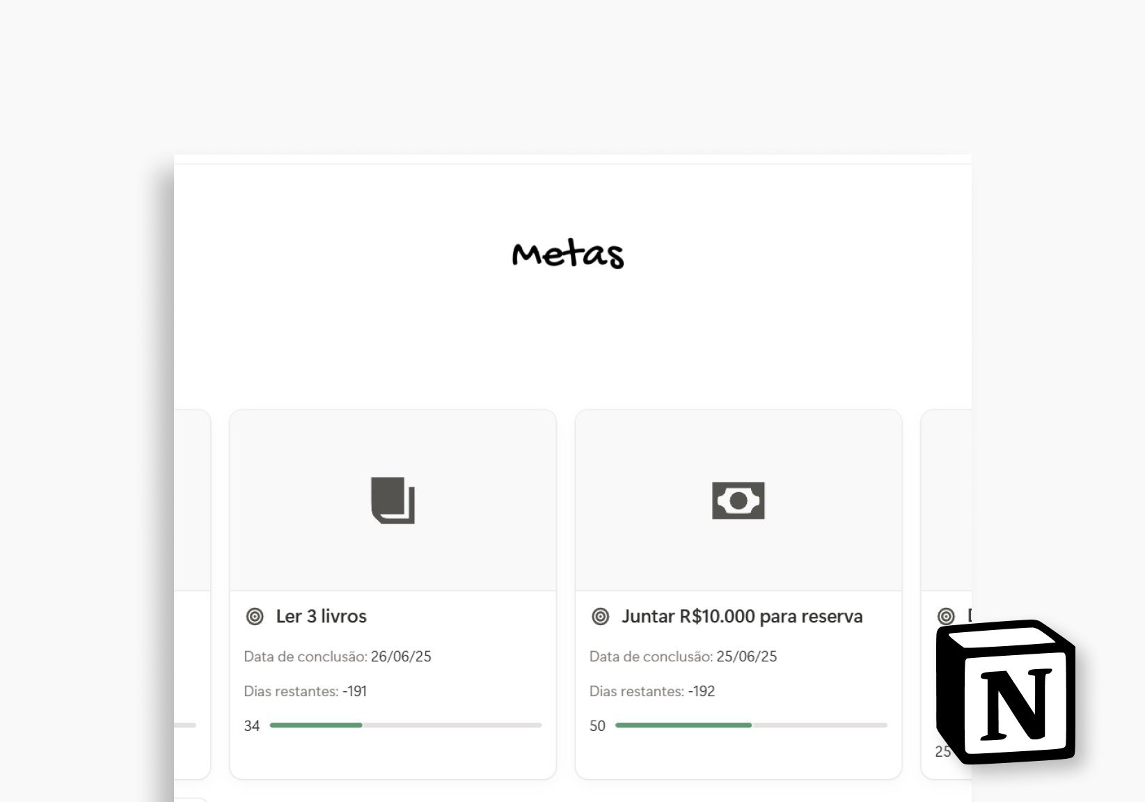 TRACKER DE METAS - NOTION