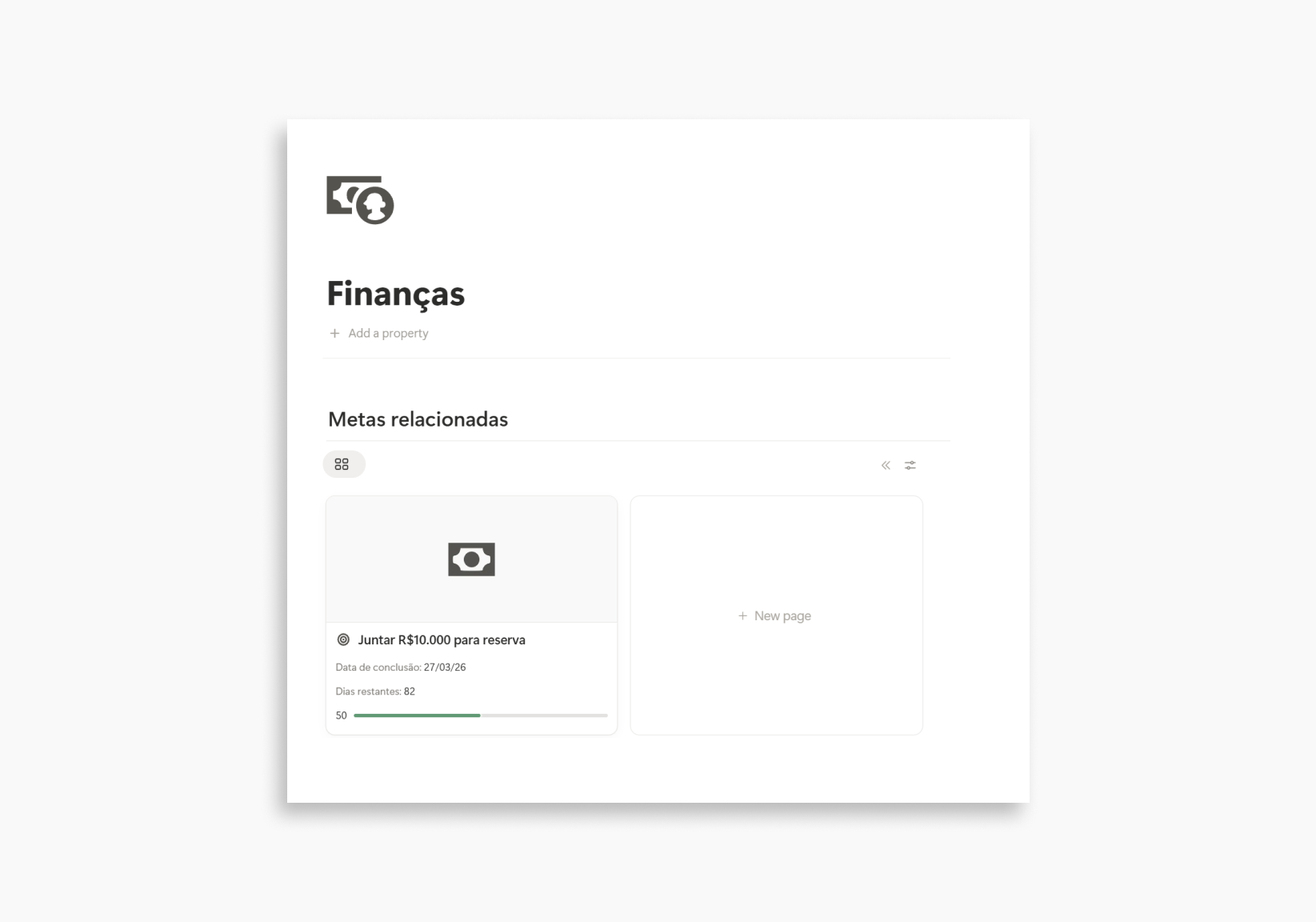 TRACKER DE METAS - NOTION