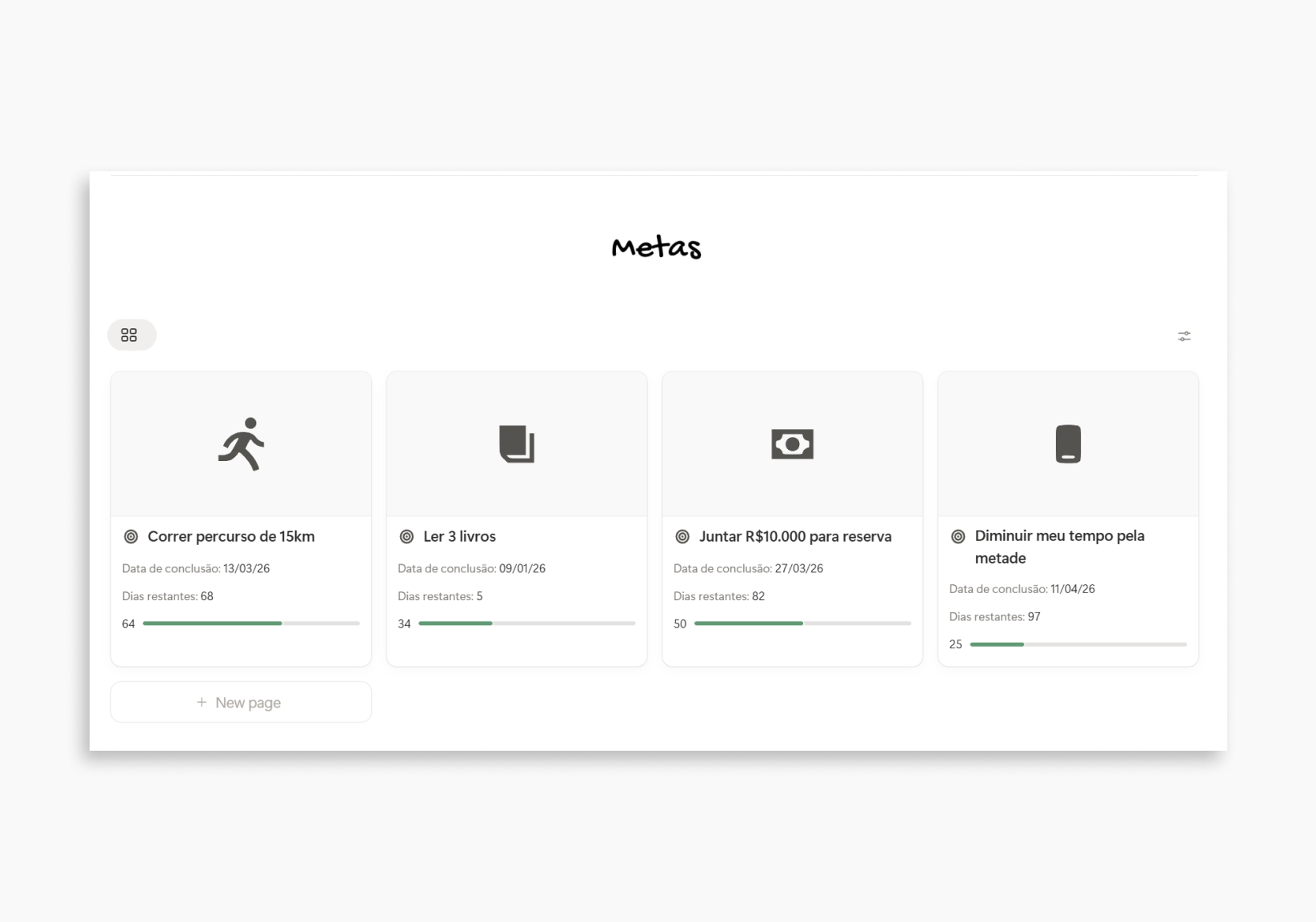 TRACKER DE METAS - NOTION