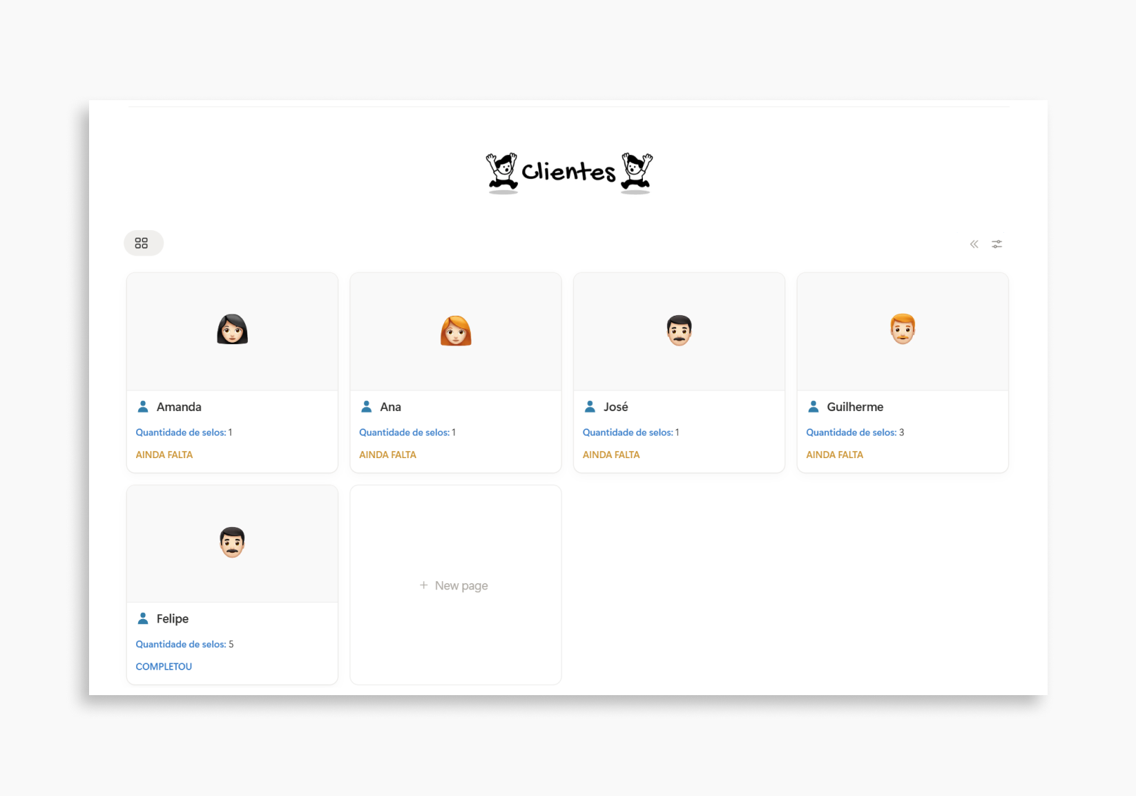 CARTÃO FIDELIDADE - NOTION