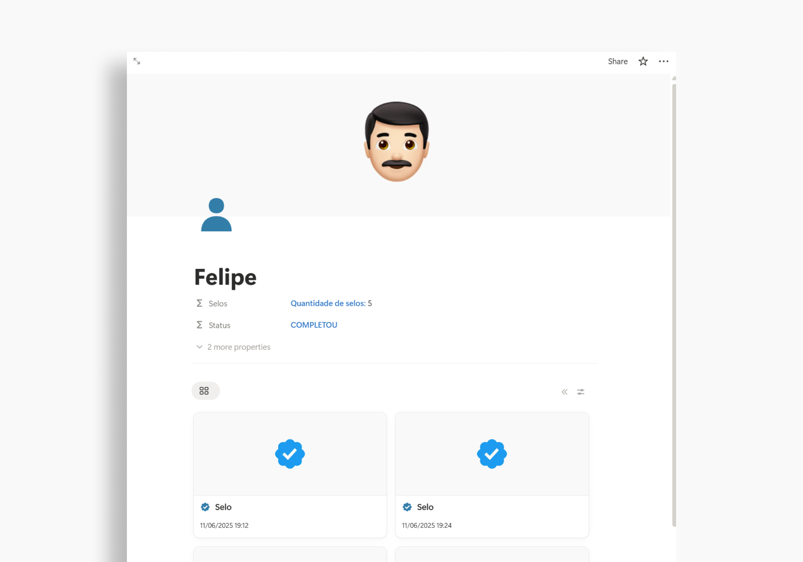 CARTÃO FIDELIDADE - NOTION